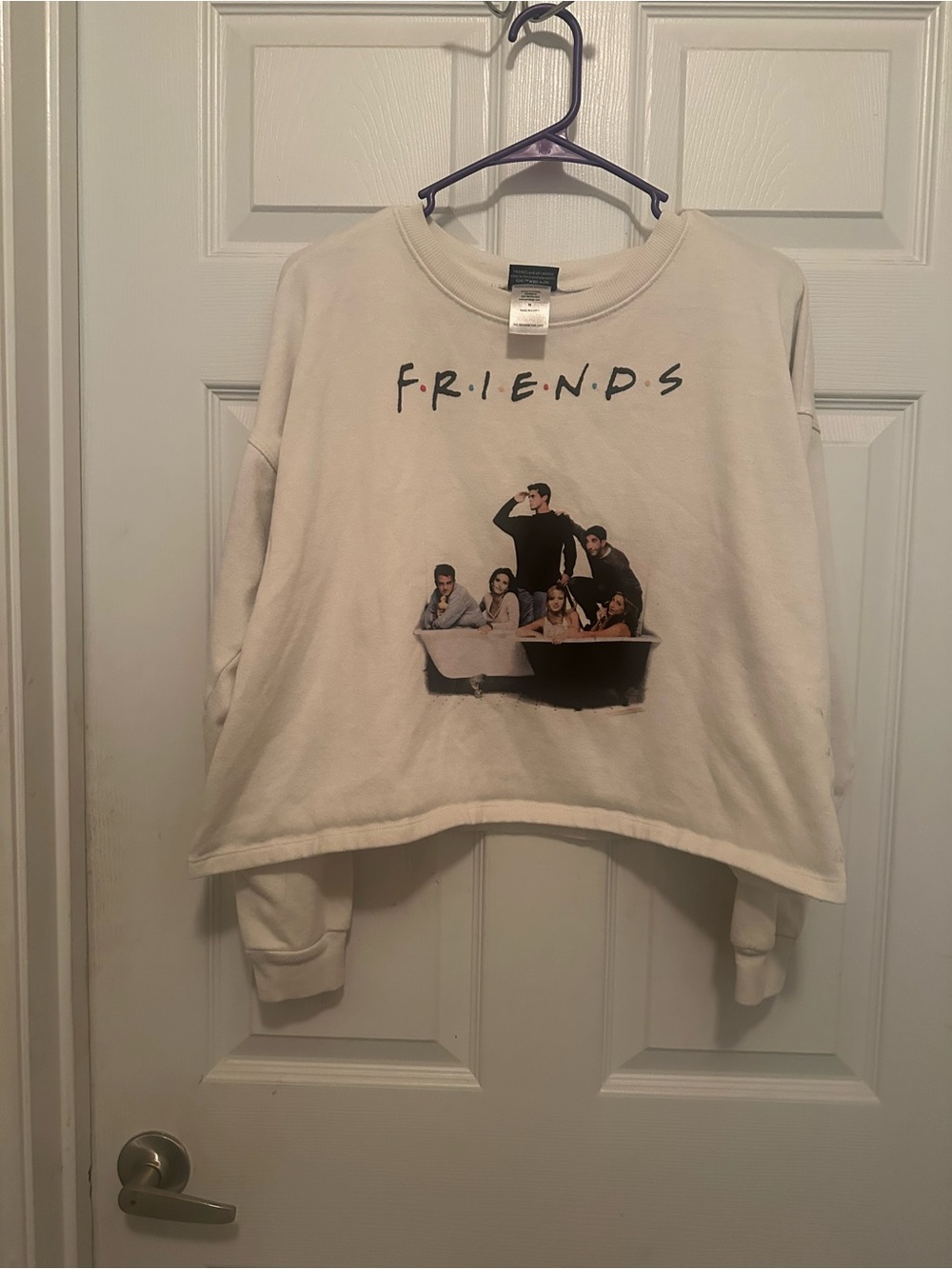 FRIENDS Cream Crewneck Sweater with Cast Graphic